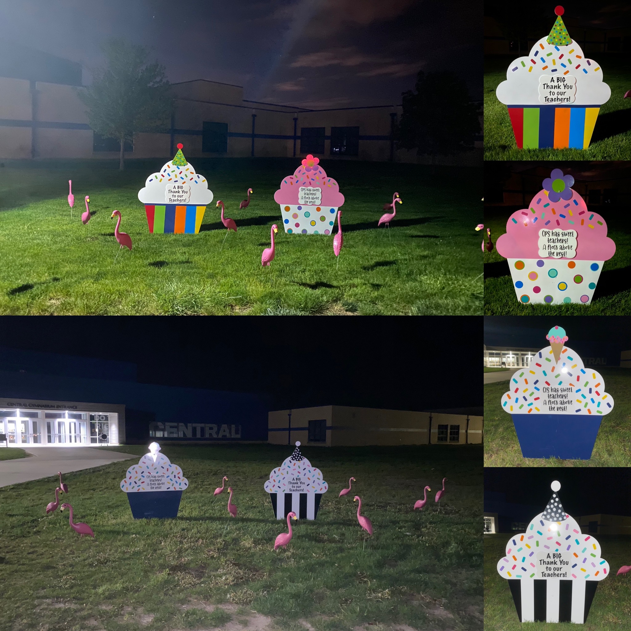 Cupcake and Flamingo Surprise for Central Teachers – Washington, IL