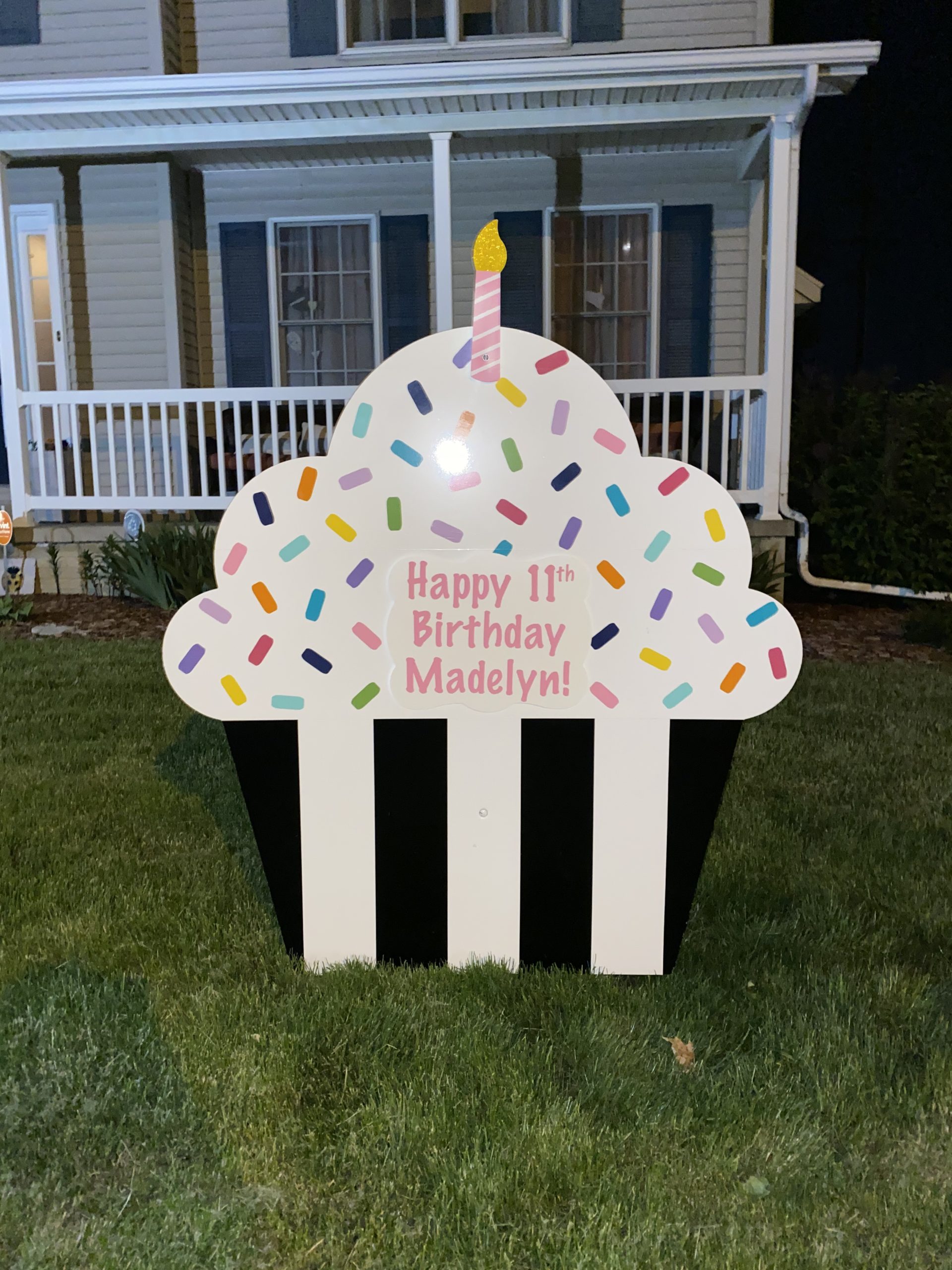 Custom Big Happy Birthday Party Lawn Decoration – Dunlap, IL